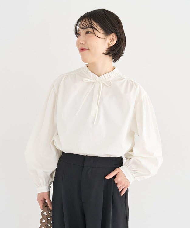 Green Parks ２ｗａｙフリルハイネックブラウス Off White