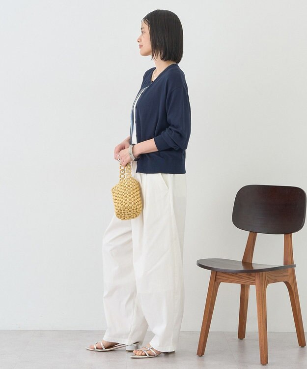 AMERICAN HOLIC 配色シアーカーディガン Navy