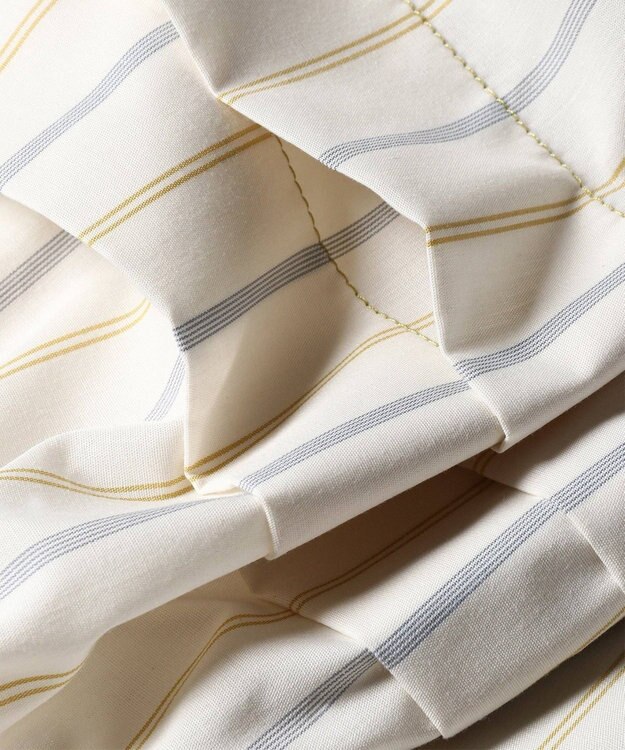 Paul Smith ストライプギャザースリーブ ブラウス アイボリー