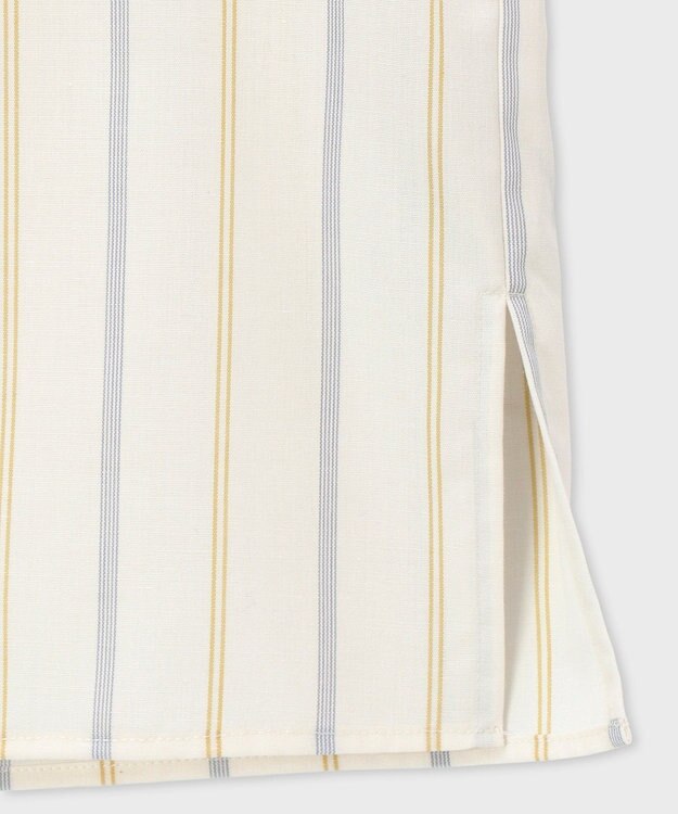 Paul Smith ストライプギャザースリーブ ブラウス アイボリー