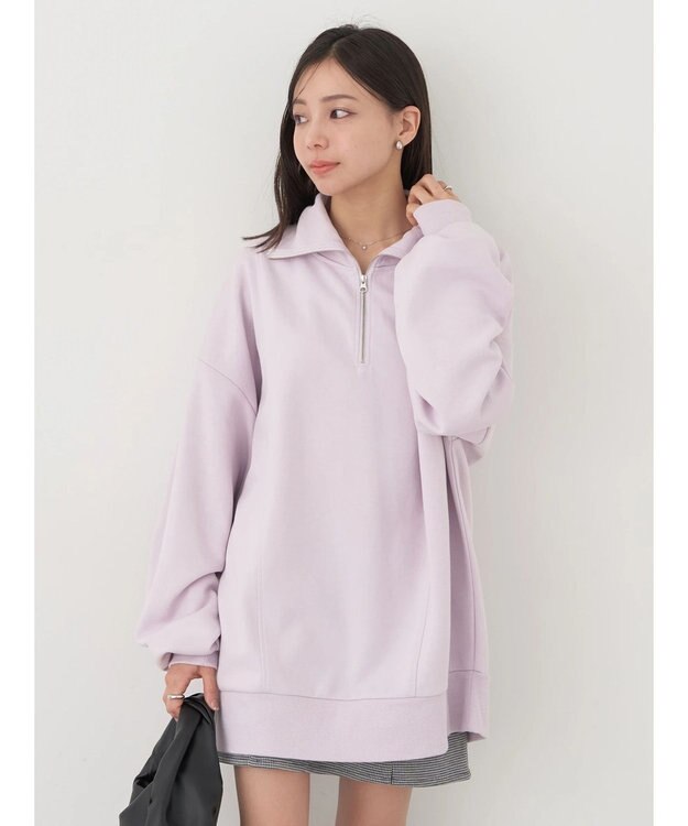 earth music&ecology スタンドｚｉｐダンボールチュニック Light Pink