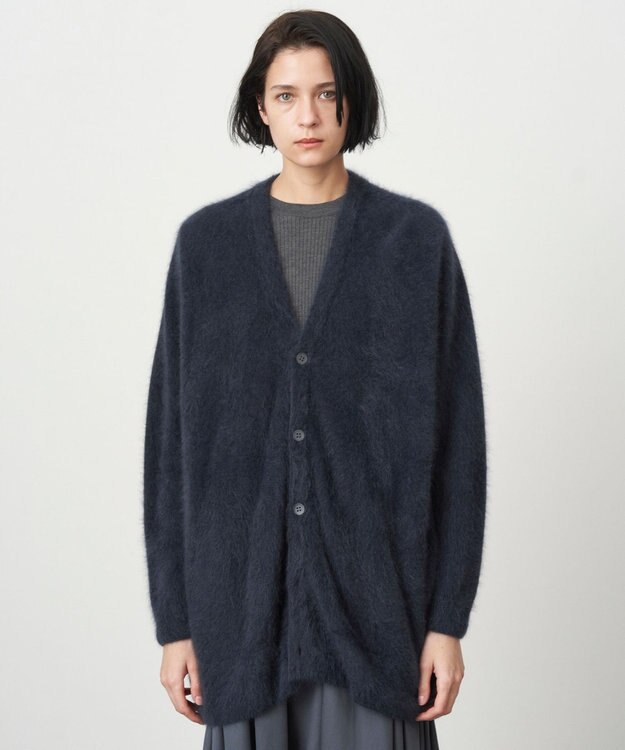 ATON ROYAL FUR CASHMERE | オーバーサイズカーディガン NAVY