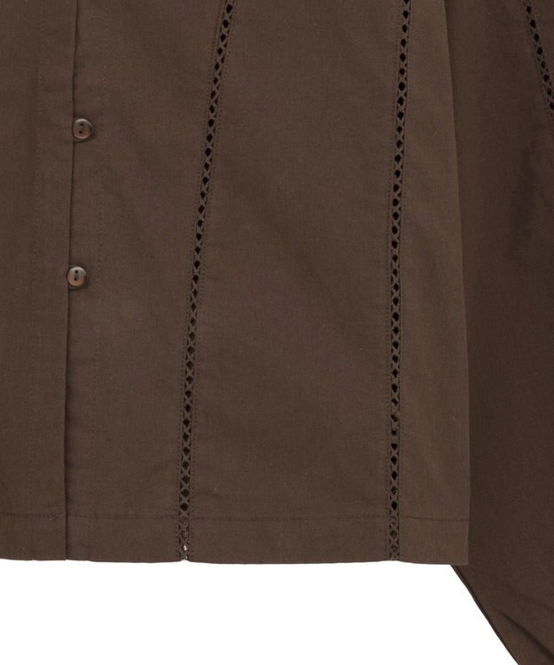 CRAFT STANDARD BOUTIQUE 梯子レースフード付きブラウス Brown