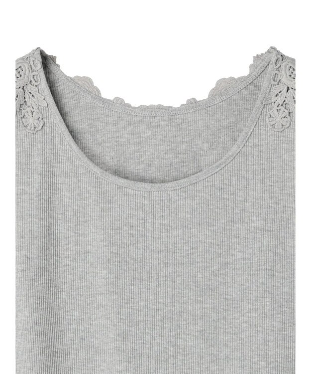 earth music&ecology バックレースタンクトップ Gray Mixture