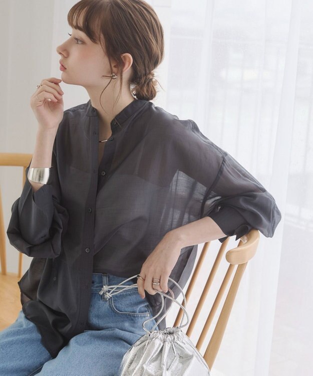 WEGO 【ANGIE VINTAGE】シアーシャツ ブラック