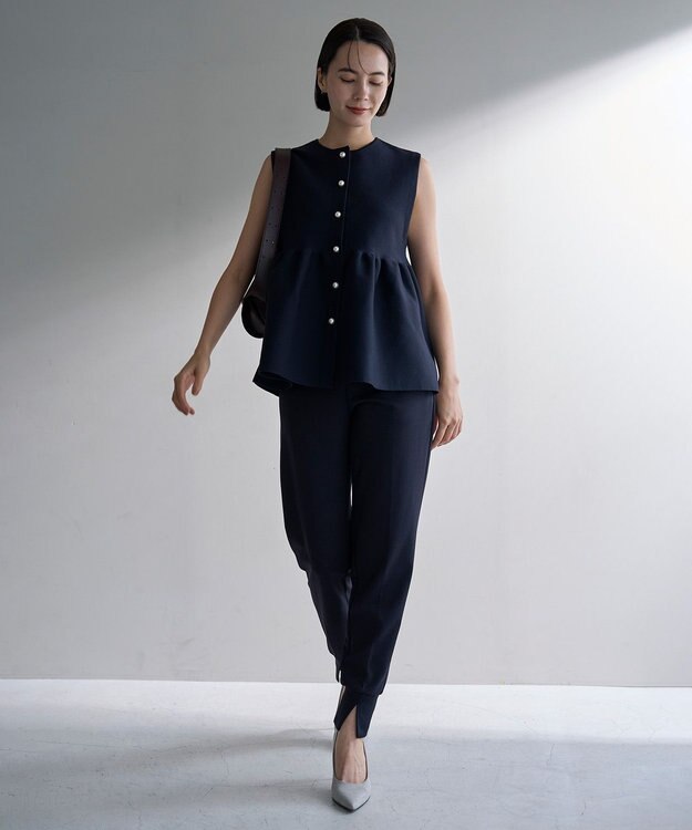 UNFILO 【VERY×UNFILOコラボ】2WAY ペプラムジレ ネイビー