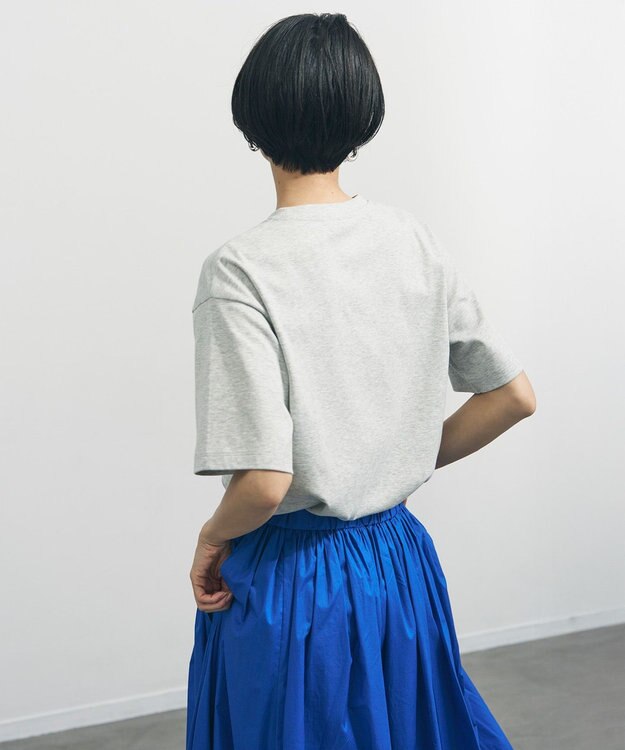UNFILO L 【VERY掲載】BEAUTY FORM-T cotton ロゴ ハーフスリーブ Tシャツ TOPグレー