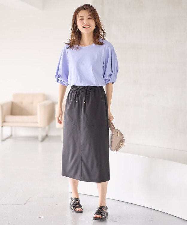 ANY シルケットスムース タックスリーブプルオーバー ブルー