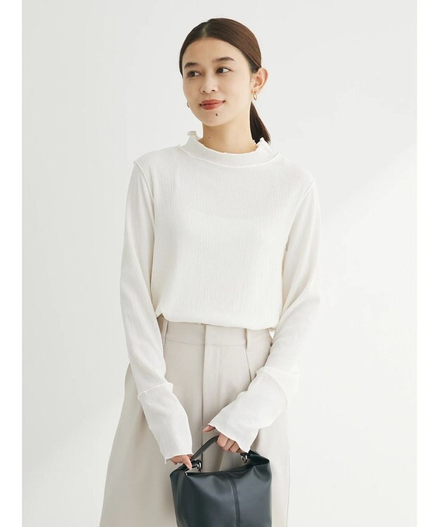 Green Parks 表面感ハイネックプルオーバー Ecru