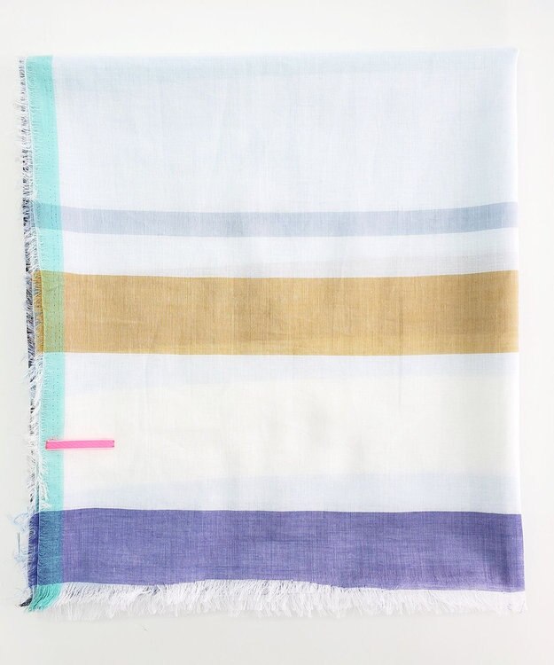 POLS 播州織 極細コットンストール アイスブルー