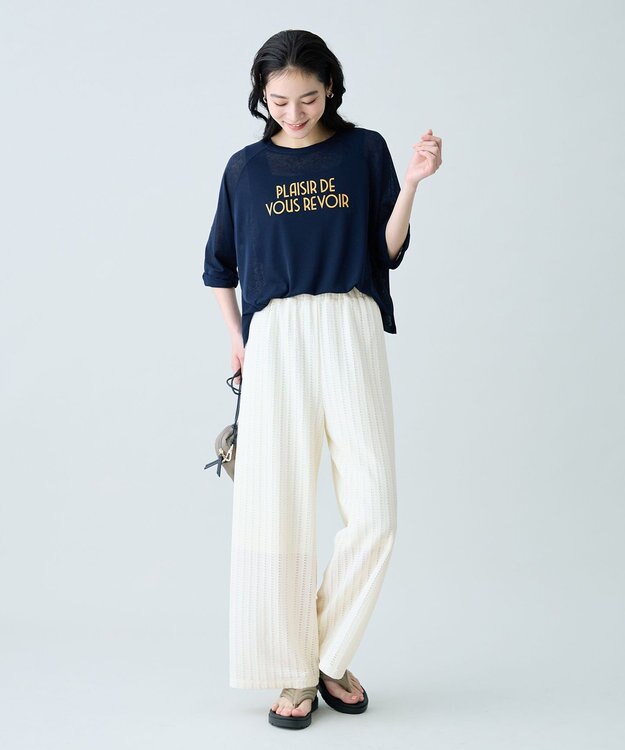 ANY シアークロップドプルオーバー ネイビー