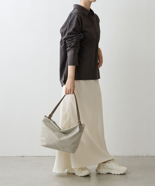 russet ナイロンジャガード2WAYワンハンドルトートバッグ(SF-268) Ecru