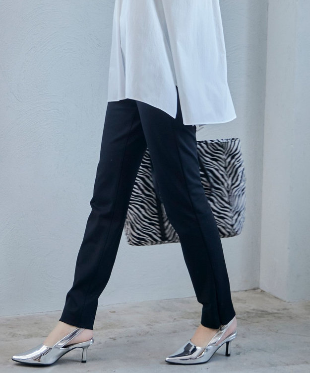 ICB 【洗える】コンフォートポンチ レギンスパンツ ブラック系