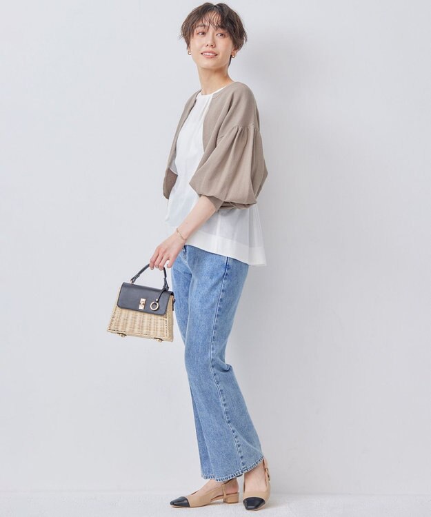 組曲 【WEB限定】ナチュラルローン ペプラムブラウス アイボリー系