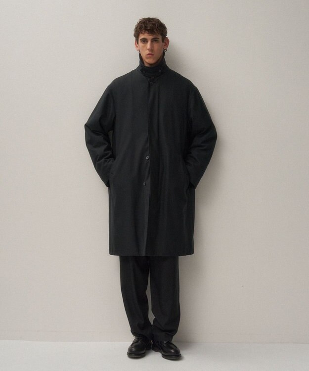 ATON NIDOM SILK | シルクパッドバルマカーンコート - UNISEX BLACK