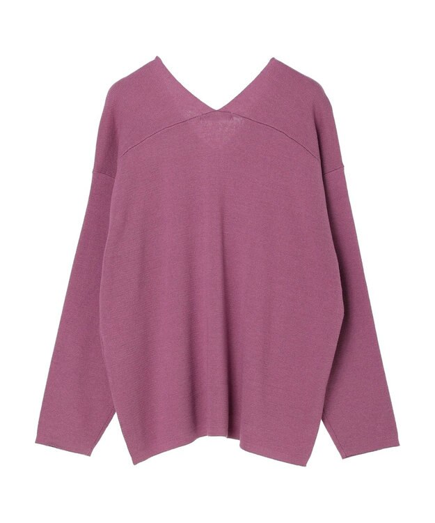 Green Parks 洗える　ミラノリブ編みニットプルオーバー Purple