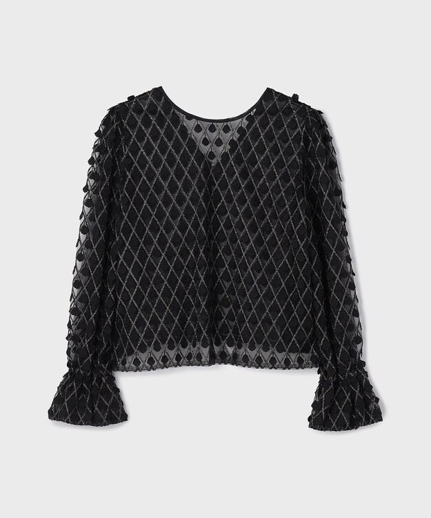 GRACE CONTINENTAL モチーフチュールブラウス ブラック