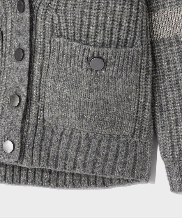 GRACE CONTINENTAL ラメニットカーディガン グレー