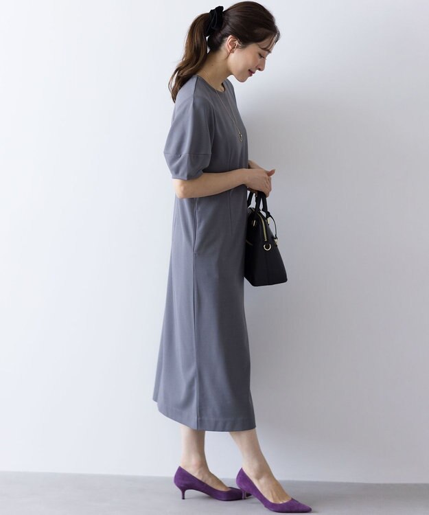 組曲 S ジョーゼットジャージーサック ワンピース グレー系