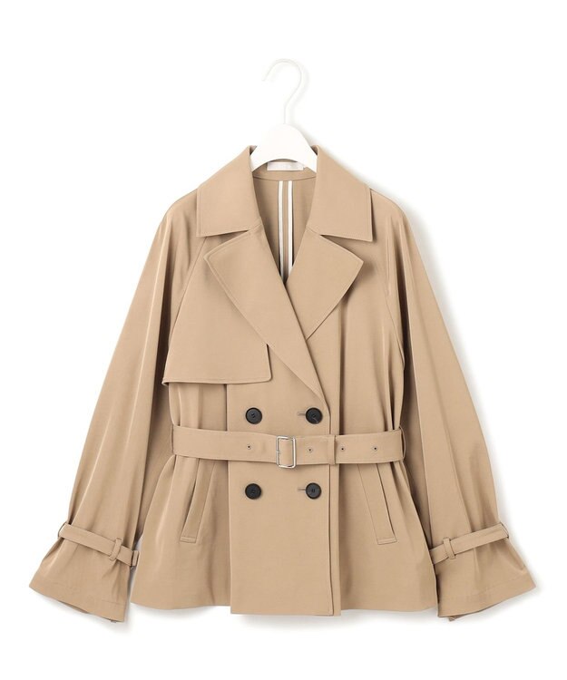 ICB トリアセコットンギャバジン ショートトレンチコート ベージュ系