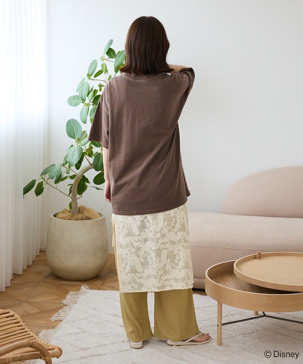 Green Parks スティッチ／ウ゛ィンテージ風ピグメントＴシャツ Brown