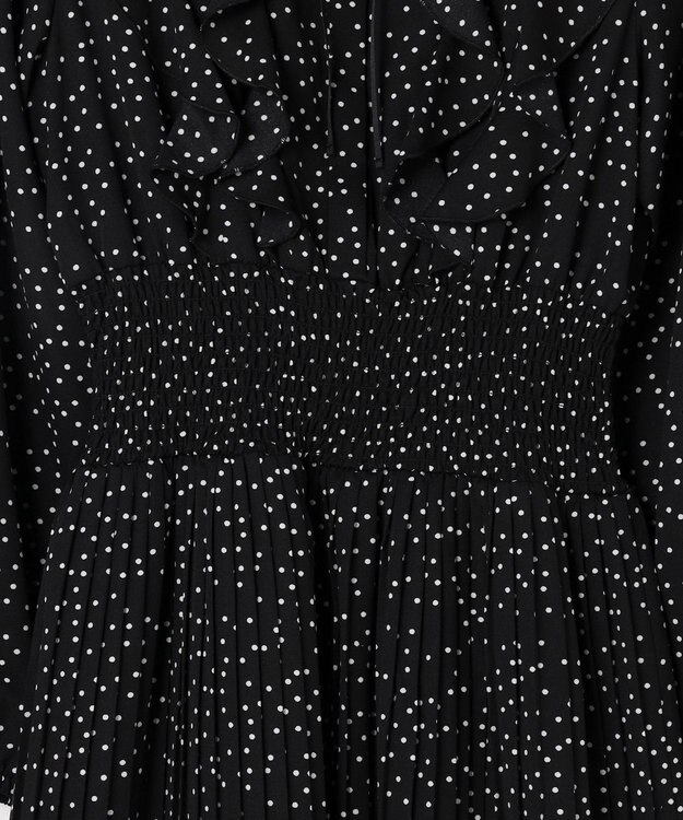 Feroux ウエストシャーリングラッフル ワンピース ブラック系1