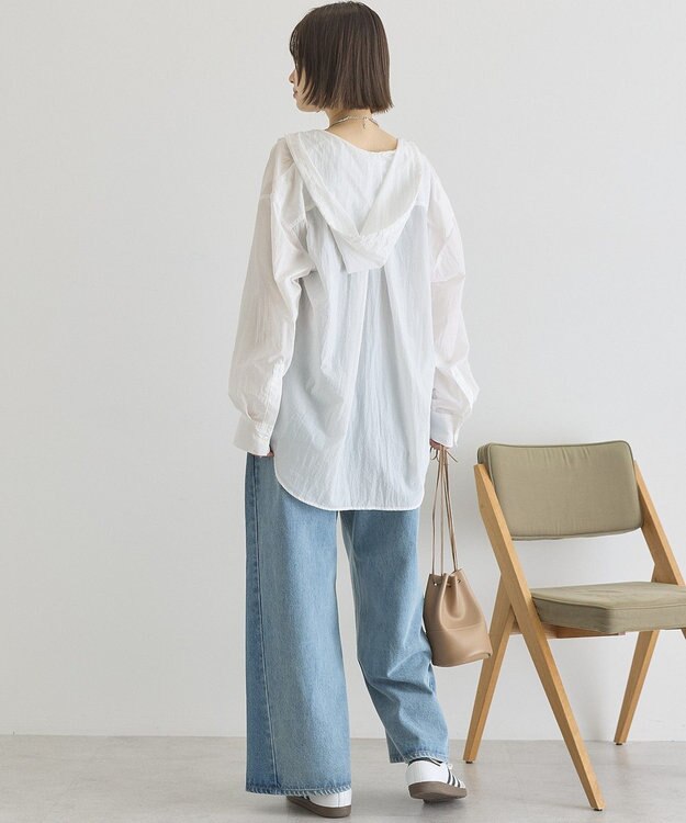 AMERICAN HOLIC ナイロンフーディーシャツ Off White