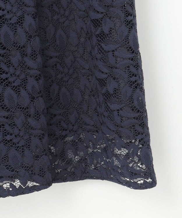 自由区 S 【洗える】フラワーリーフコードレース ワンピース ネイビー