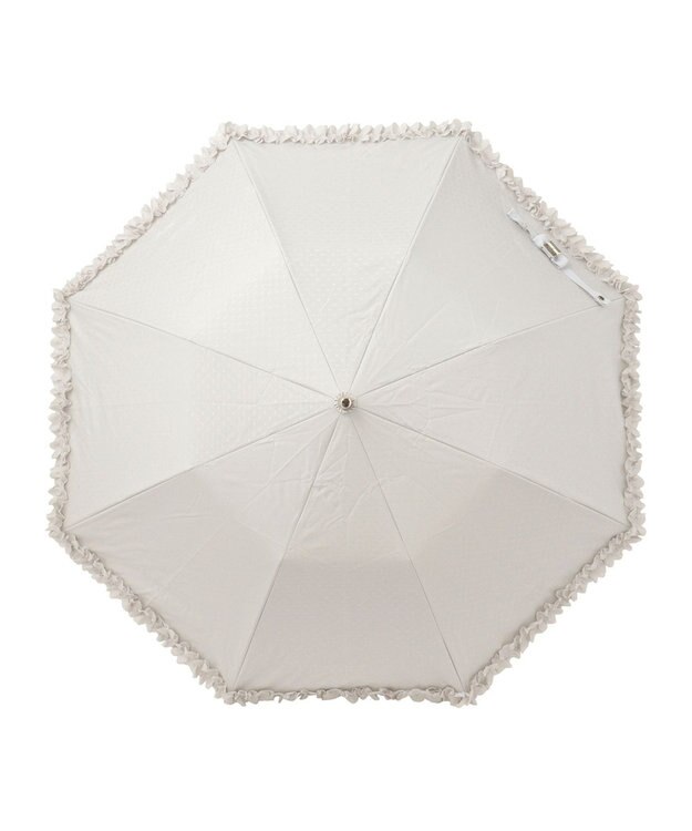 MOONBAT ランバン オン ブルー 晴雨兼用日傘 折りたたみ傘 ドビー×フリル 遮光 遮熱 UV ベージュ