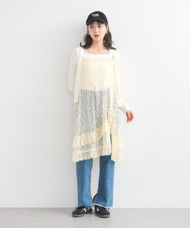 earth music&ecology カットオフフレアデニムパンツ Medium Indigo