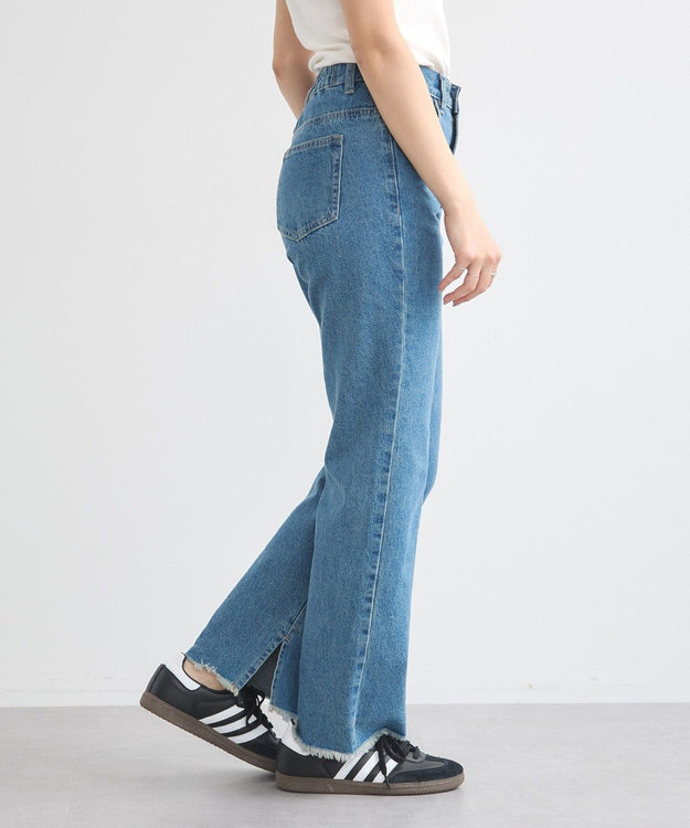 earth music&ecology カットオフフレアデニムパンツ Medium Indigo