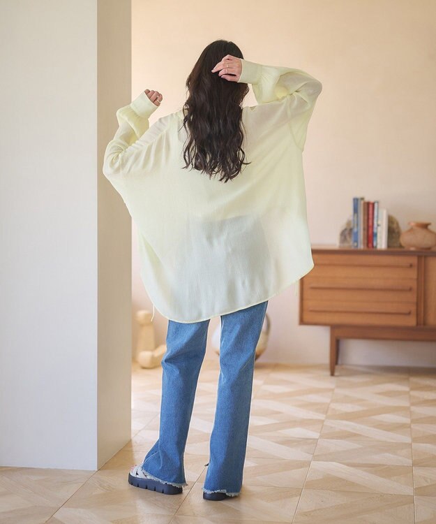 earth music&ecology カットオフフレアデニムパンツ Medium Indigo