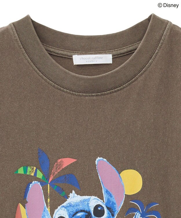 Green Parks スティッチ／ウ゛ィンテージ風ピグメントＴシャツ Brown