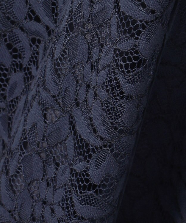 自由区 S 【洗える】フラワーリーフコードレース ワンピース ネイビー