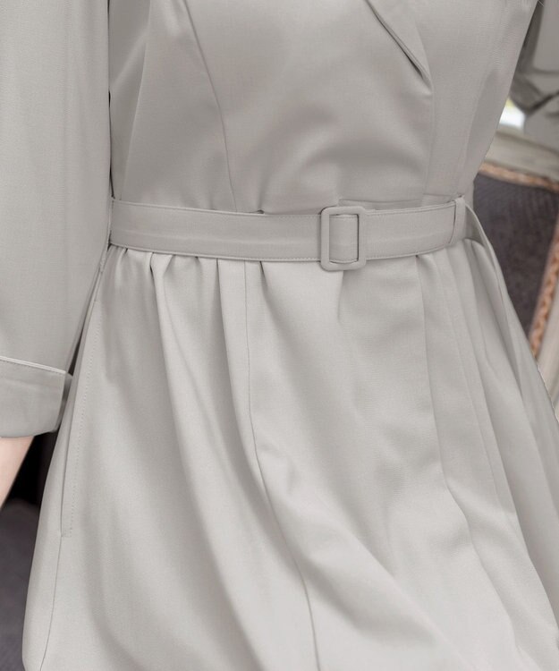Tiaclasse L 【洗える】テーラードスーツワンピース ライトグレー