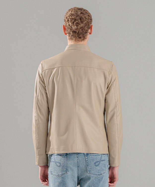 JOSEPH HOMME ライトラムナッパ レザー　    シングルライダース ベージュ系