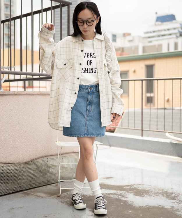 WEGO 【ユニセックス着用ITEM/SMLサイズ展開】チェックネルシャツ 柄5