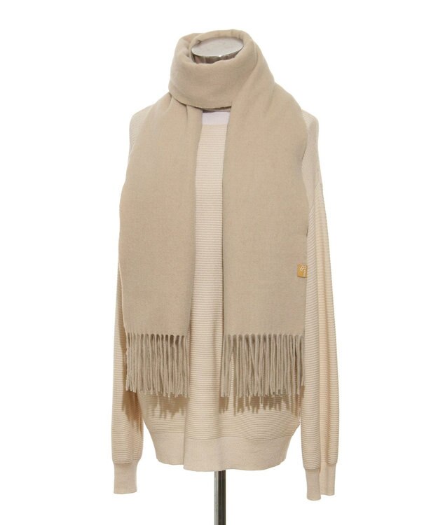 MOONBAT WEB限定【洗える】ミエル (miel) カシミヤ100％ 無地ストール ベージュ