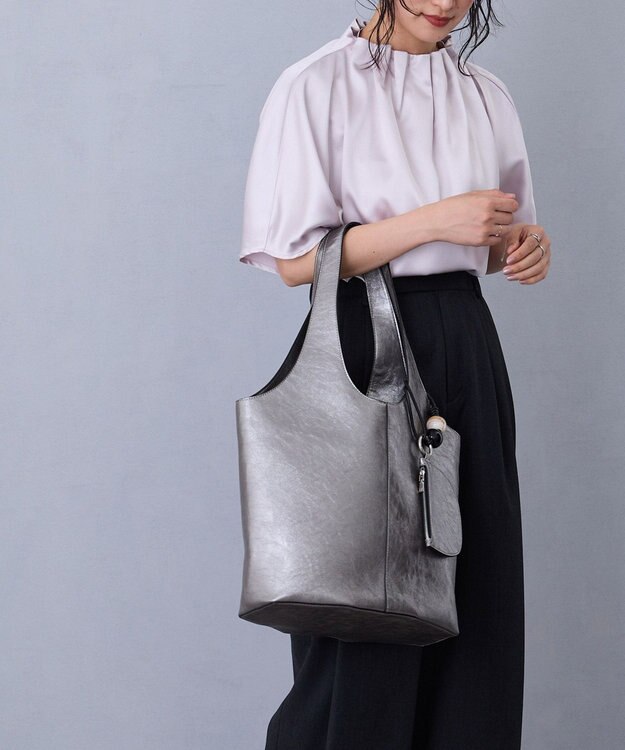 MioFIRANO STONE A001 トートバッグ マルチケース付き A4サイズ対応 GUNMETAL