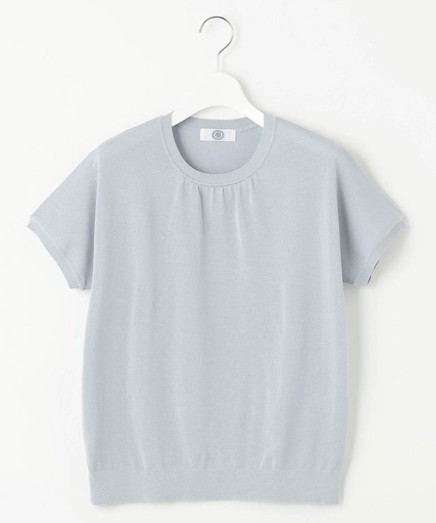 J.PRESS LADIES L 【洗える・抗菌防臭】コットンアセテート ドルマン ニット サックスブルー系