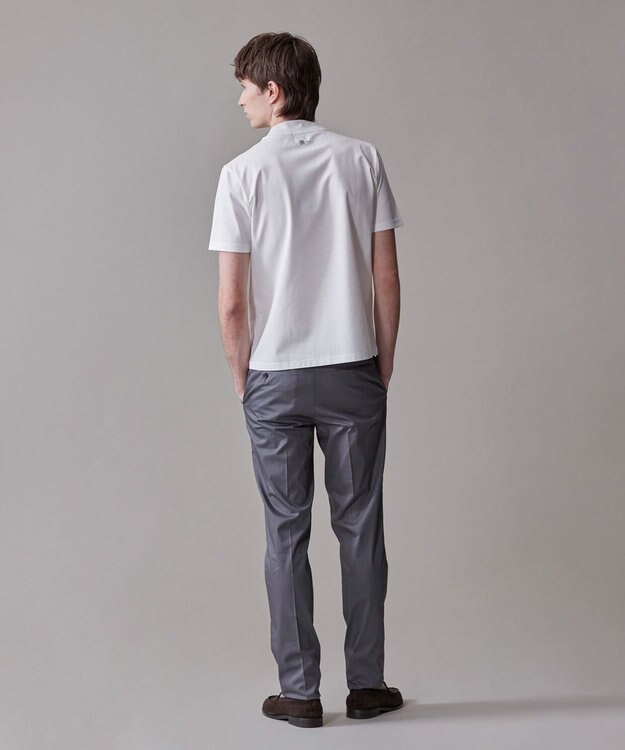 J.PRESS MEN シルクのような光沢感の上品Tシャツ【UVカット / 接触冷感 / 吸水速乾】【J.PRESS PREMIUM JERSEY】ポンチモックネック Tシャツ ホワイト系