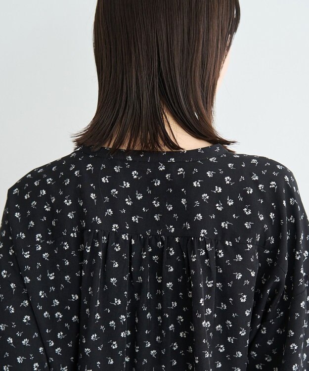 YECCA VECCA 2wayボリューム袖花柄ブラウス Black