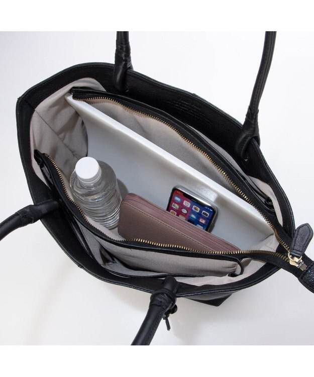 UNBILLION アトランタ ATLANTA / 牛革ハトメあおりトートL ブラック