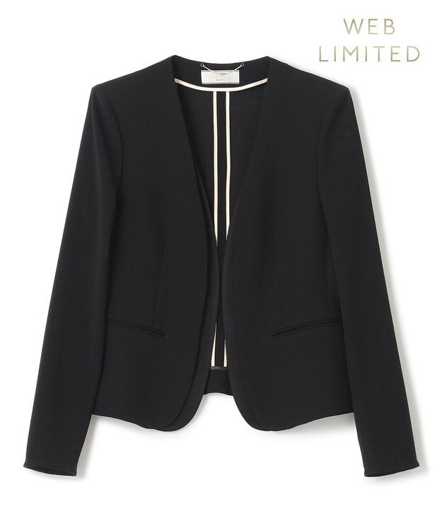 BEIGE， 【L-size】CINDY / ダブルカラージャケット Black×Black