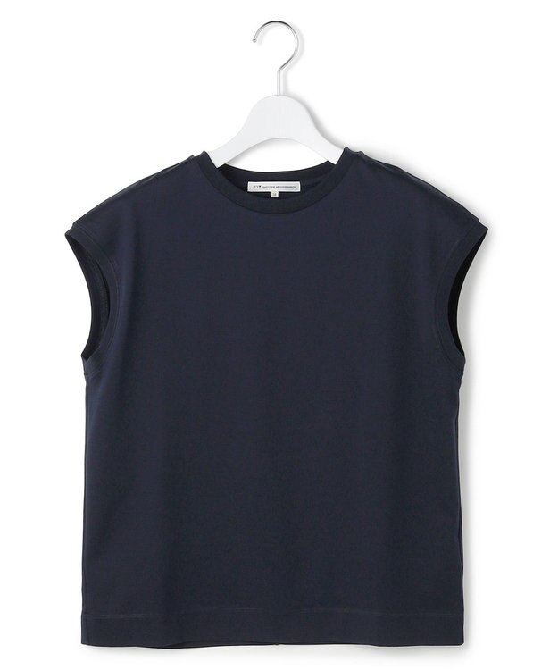 23区 シルキータッチ フレンチスリーブ Tシャツ ネイビー系