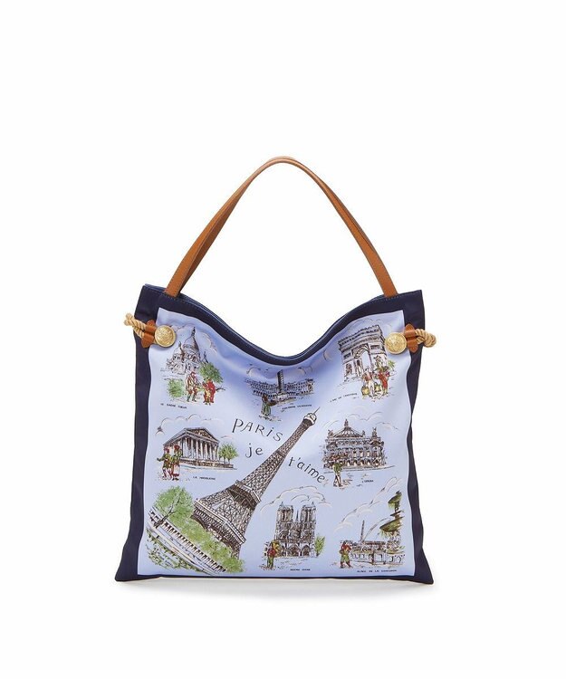 TOPKAPI 【TREASURE TOPKAPI】【アーカイブ】マイルドサテン スカーフ パネル柄 トートバッグ 2023 ブルー