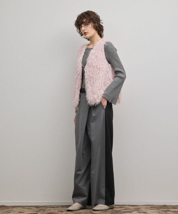 GRACE CONTINENTAL フリンジベスト ピンク