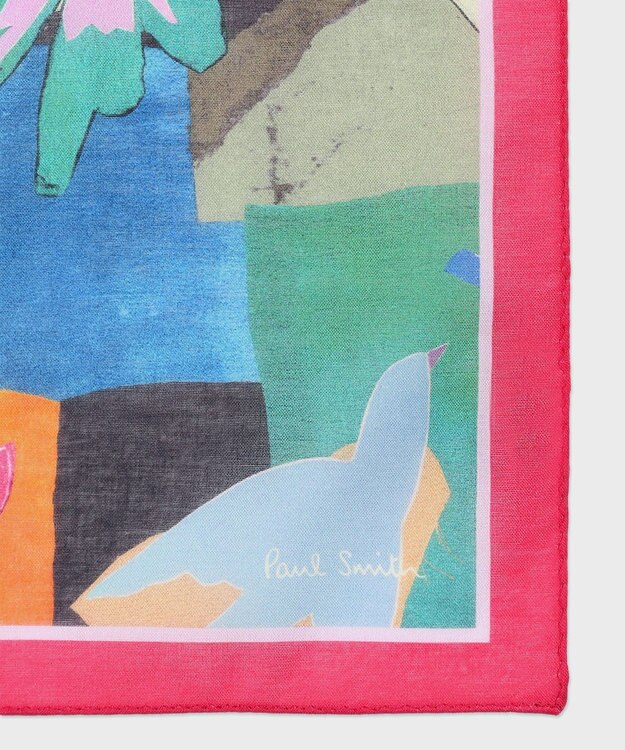 Paul Smith River Collage プリント ハンカチ ピンク