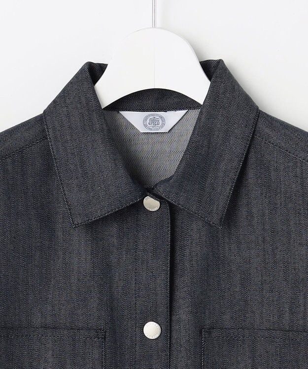 J.PRESS LADIES S セルロースシャンブレー ジャケット ネイビー系