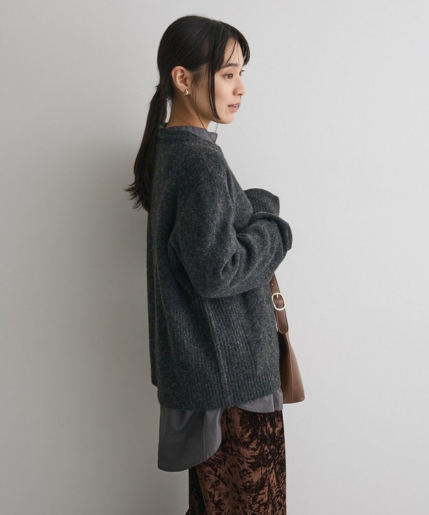 CRAFT STANDARD BOUTIQUE 起毛クルーネックニットプルオーバー Dark Gray